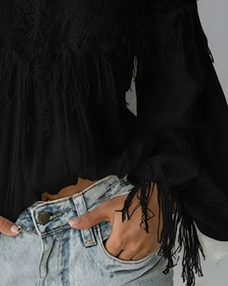 Top Dentelle Bohème Noir