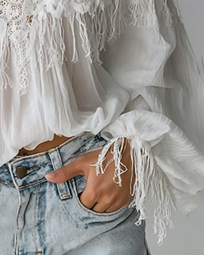 Top Dentelle Bohème Blanc