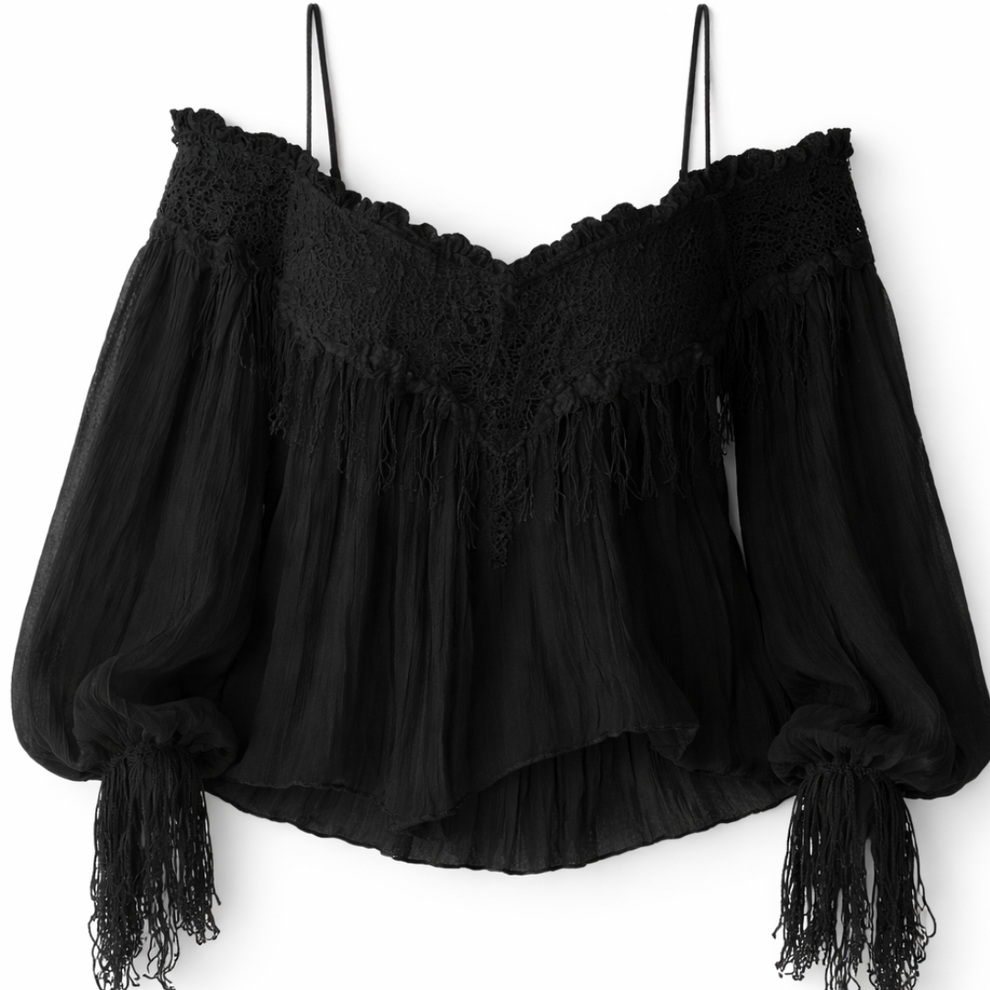 Top Dentelle Bohème Noir