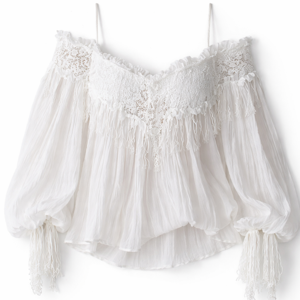 Top Dentelle Bohème Blanc